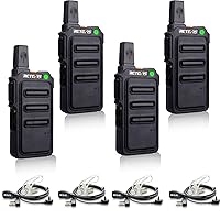 Retevis RT19 Two Way Radio Long Range Rechargeable, Walkie Talkies with Earpiece,VOX Handsfree, Portable FRS Two-Way Radios for Family Outdoor(4 Pack)
