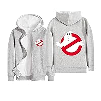 Ghostbusters Graphic Casual Jacket with hood-Kids,Long Sleeve Fleece Full Zip Coat Cozy Outerwear