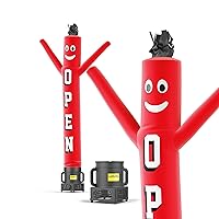 LookOurWay Air Dancers Inflatable Tube Man Set - 7ft Tall Wacky Waving Inflatable Dancing Tube Guy with Weather Resistant Blower for Business Promotion - Open Red