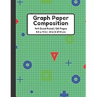 Graph Paper Composition: 4x4 Quad Ruled Graph Paper Notebook | 120 Pages | Matte Cover | 8.5 x 11 In | RGB Geometric Abstract Pattern