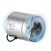 iPower 6 Inch Inline Booster Duct Fan 240 CFM HVAC Exhaust Ventilation Blower with Low Noise for Grow Tent, Basements, Bathrooms, Kitchens and Attics