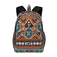 ALAZA Indian Tribal Aztec Geometric Pattern with Skulls Backpack Daypack Laptop Work Travel College Bag for Men Women Fits 15.6 Inch Laptop