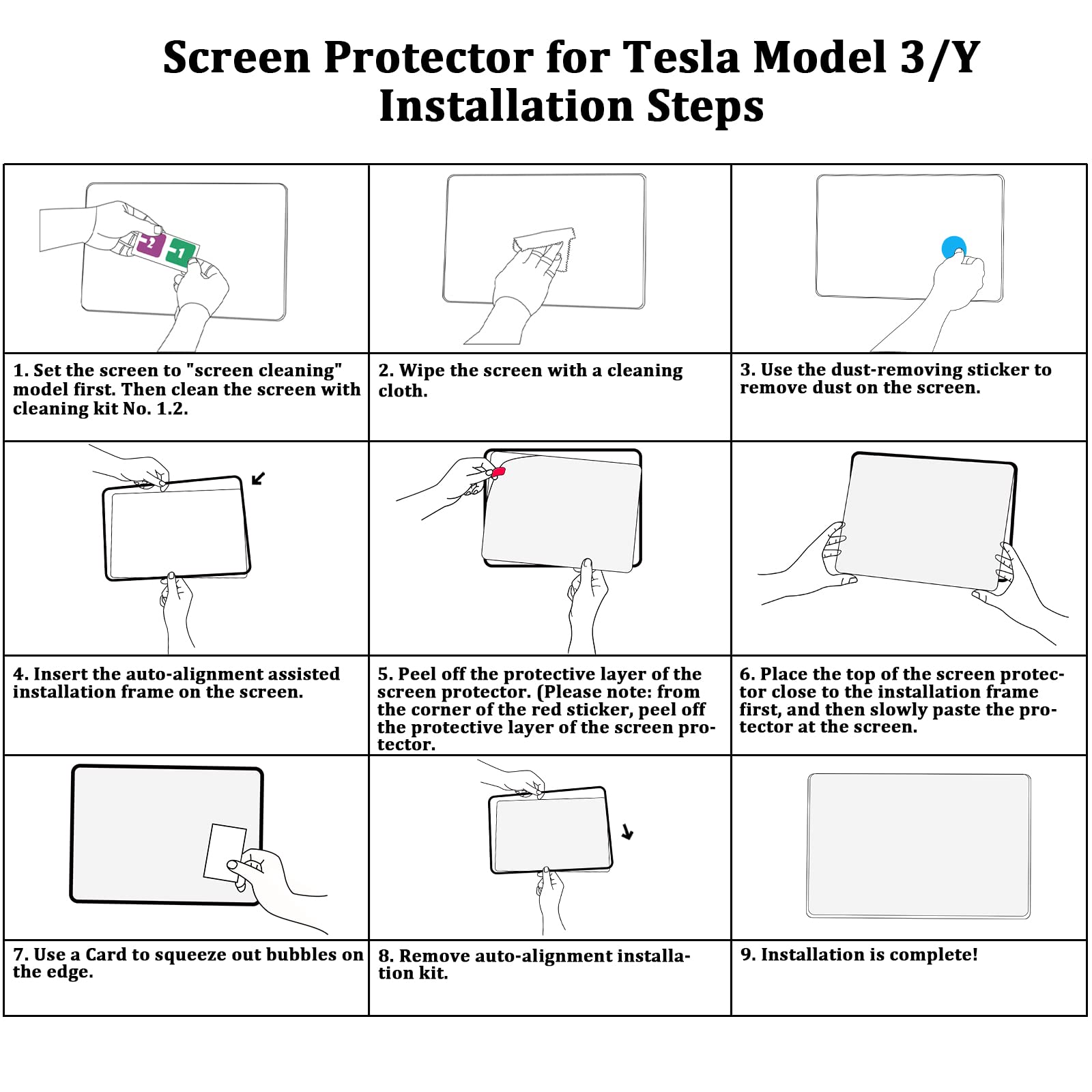 Carwiner Matte Screen Protector Compatible with Tesla Model 3 Model Y 15