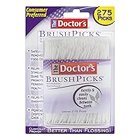 BrushPicks Interdental Toothpicks, Helps Fight Gingivitis, 275 Count (Pack of 12), White