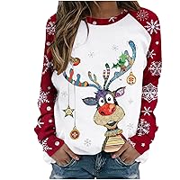 Women's Christmas Sweaters Casual Fashion Print Long Sleeve O-Neck Pullover Top Fall 2023, S-3XL