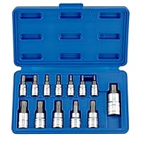 NEIKO 10071A 13-Piece Torx Bit Socket Set, S2 and Cr-V Steel, 1/4-Inch, 3/8-Inch and 1/2-Inch Drive, 2mm to 14mm, Torx Bit Set, Torque Bit Set, Torx Socket Set