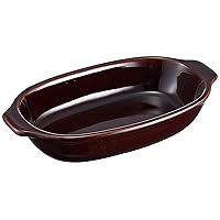 Banko Ware 06282 Oven Safe, Heat Resistant, Monotone, Gratin, Brown, Diameter Approx. 7.9 inches (20 cm), Microwave, Dishwasher Safe, Made in Japan