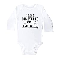 Baffle Funny Golf Onesie, I LIKE BIG PUTTS AND I CANNOT LIE, Unisex Romper, 90s Hip Hop Baby Apparel, Big Butts Rap Song