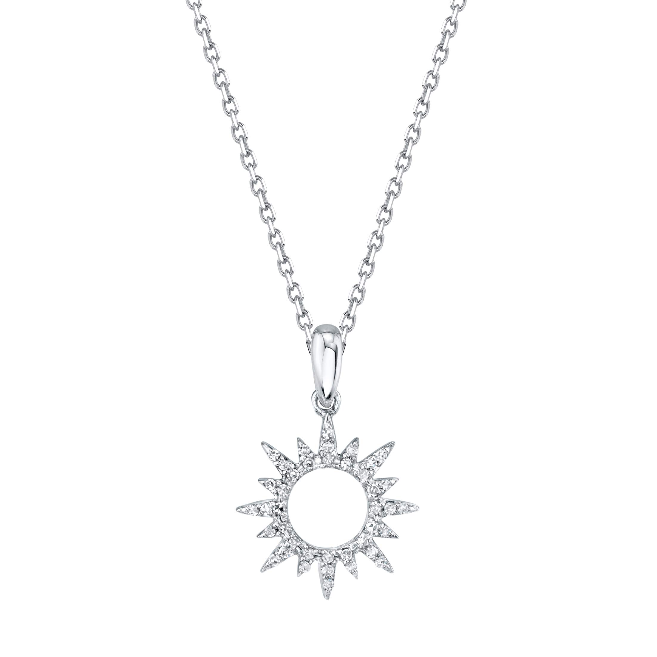 SERAFINA Diamond Charm Pendant Necklace Little Treasures | 925 Sterling Silver Name Necklace with Natural Diamonds | 16