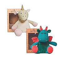 Unicorn and Dragon Stuffed Animals, Warmie for Kids, 12 Inch, Microwavable, Heatable Clay Beads, Squishmallow Plush Pal, Dried Lavender Aromatherapy, Soft & Cuddly, Kids Gifts Box Ready