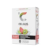 CELSIUS Kiwi Guava Lime On-the-Go Powder Stick Packs, Zero Sugar , 14 Count (Pack of 1)