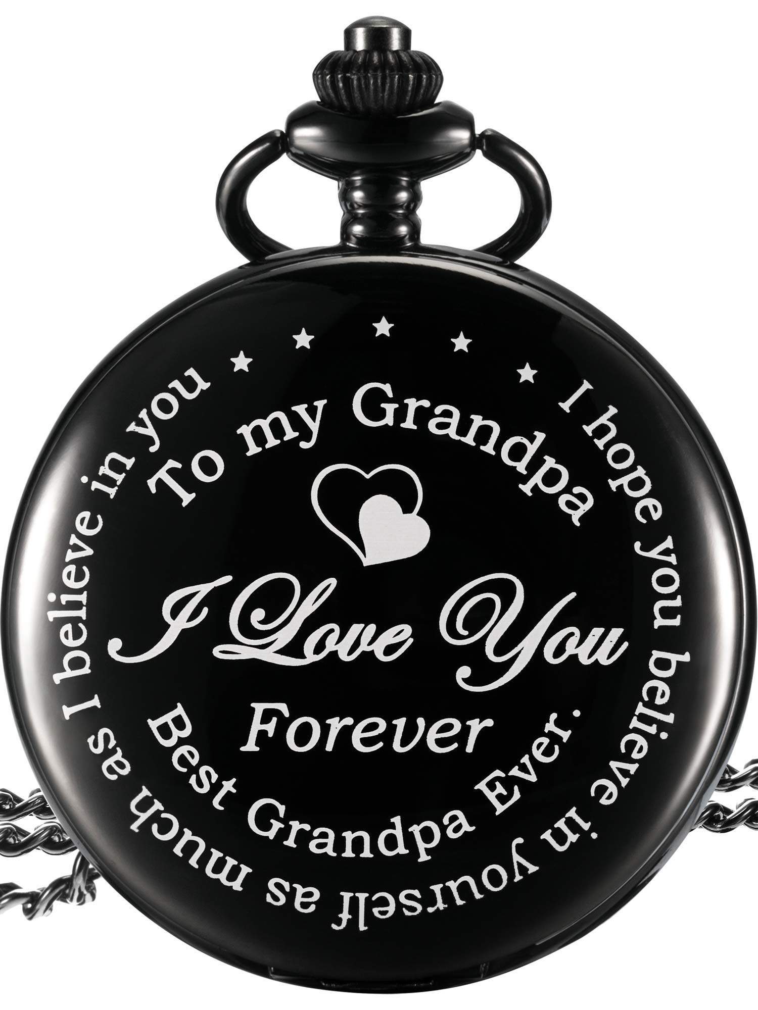 Hicarer Grandpa Pocket Watch, Father's Day Meaningful Grandpa Birthday Christmas Supplies