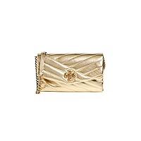 Tory Burch Women's Kira Chevron Metallic Wallet Chain, Gold, One Size