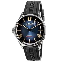 Darkmoon 40 mm Blue ss Soleil Mens Analog Swiss Quartz Watch with Rubber Bracelet 9021