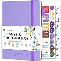 EPEWIZD Food and Fitness Journal Hardcover Wellness Planner Workout Journal for Women Men to Track Meal and Exercise Count Calories Weight Loss Diet Training Weight Loss Tracker Undated Home and Gym Accessories (3 Month)-Purple