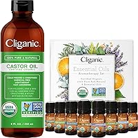 Organic Castor Oil with Top 8 Essential Oils Set