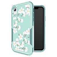 for iPhone XR Case, Shockproof with Heavy Duty Protective Cover (Blooming Flowers)