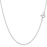 Jewelry Affairs 14k White Gold Rope Chain Necklace, 0.7mm