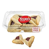 Sugar Free Strawberry Filled Hamentaschen Cookies | Diabetic Cookies for Adults | Low Cholesterol & Low Sodium | Sugar Free Cookies and Snacks | 8 Gourmet Cookies Included | 7 oz Stern’s Bakery