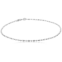 Amazon Collection Italian Rose-Tone and Polished Sterling Silver Mezzaluna Chain Anklet