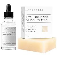 ASTERWOOD Matrixyl 3000 + Argireline Serum 1 oz and Hyaluronic Acid Cleansing Face Soap 3.5 oz