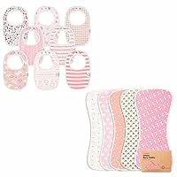 KeaBabies 8-Pack Organic Baby Bibs for Girls & Boys and 5-Pack Organic Burp Cloths for Baby Boys and Girls - Teething Baby Bibs for Boy, Girl - Ultra Absorbent Burping Cloth, Burp Clothes