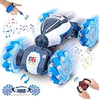Gesture Sensing RC Stunt Car, Toys for Boys Girls 6-12 Year 4WD Remote Control Car 360° Rotate Transform Off-Road Drift RC Cars with Lights Music, 2.4Ghz Hand Control Car Birthday Xmas Gifts