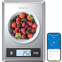 Smart Food Scale, Digital Kitchen Scale Weight Grams and Ounces for Baking, Cooking and Coffee with Nutritional Calculator for Keto, Macro, Calorie and Weight Loss with App, Stainless Steel