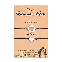 Tarsus Bonus Mom/Daughter Bonus Mom/Son Bonus Dad/Son Gifts Adjustable Matching Bracelets Set
