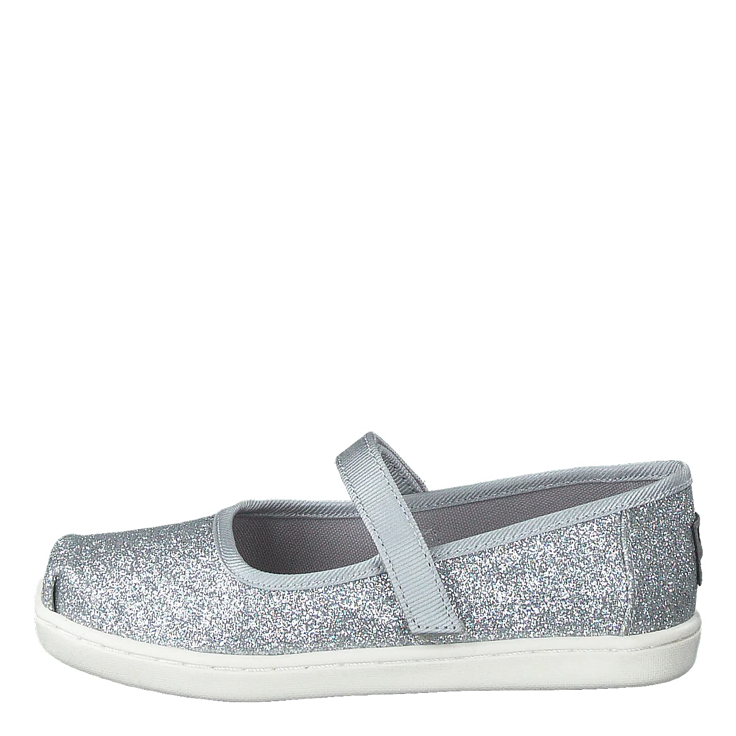 TOMS Silver Iridescent Glimmer Tiny Mary Jane Flat 10011521