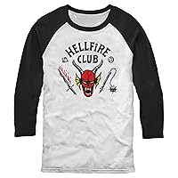 Stranger Things Men's Hellfire Club 3/4 Sleeve Raglan Tee