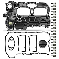 A-Premium Engine Valve Cover with Oil Filler Cap & Gasket & Bolt Compatible with 2012-2018 BMW 228i 320i 328i 428i 528i X1 X3 X4 X5 Z4 (Included GT/xDrive) N20 L4 2.0L # 11127588412