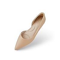 Arromic Flats Shoes for Women, Low Wedge Pointed Toe Women Flats with Inner Heel, Comfortable Slip on Flats for Office Work Casual Dressy Wedding