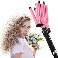 3 Barrel Curling Iron 32mm Crimper Hair Iron, 1.25 inch (32mm) Beach Waves Curling Iron with Temperature Adjustable Wave Wand, Crimper Hair Waver Iron Curler Hair Curler with LCD