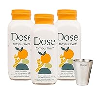 Dose Liver Support Supplement Shot | Cleanses, Promotes and Ensures Optimal Liver Function | Non GMO, Vegan, Gluten Free, Kosher Pareve, Zero Sugar & Zero Calorie| 16 Ounce Bottle – 3 Pack
