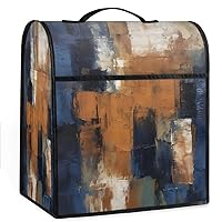 Brown and Beige Abstract Oil Painting（04） Coffee Maker Dust Cover Mixer Cover with Pockets and Top Handle Toaster Covers Bread Machine Covers for Kitchen Cafe Bar Home Decor