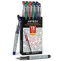 Disposable Fountain Pen Set of 12, 4 Basic Colors - Quick-Drying Ink for Smooth Writing, Calligraphy, Journaling, Sketching, and Doodling