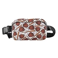ALAZA Vintage Baseball Belt Bag Waist Pack Pouch Crossbody Bag with Adjustable Strap for Men Women College Hiking Running Workout Travel