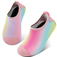 Scurtain Kids Toddler Water Shoes Barefoot Quick-Dry Aqua Socks for Boys Girls Baby with Non-Slip Rubber Sole