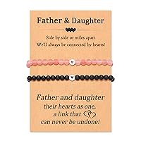 MANVEN Father Daughter Matching Heart Bracelets Christmas Gifts for Daddy and Daughter