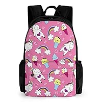Unicorn Ice Cream Rainbow Laptop Backpacks 16 Inch Travel Shoulder Bag Multipurpose Casual Hiking Daypack