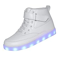Kids LED Light up Shoes USB Charging Flashing High-top Sneakers for Boys and Girls Child Unisex