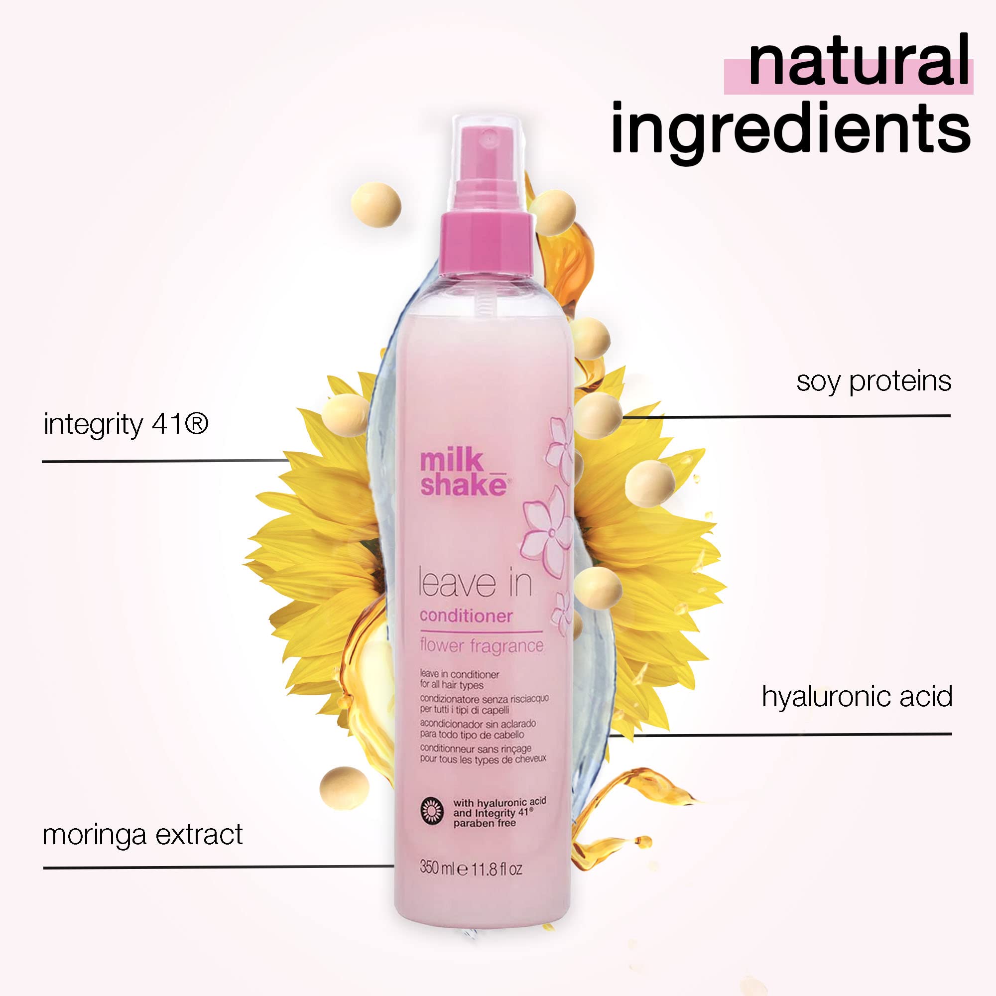 milk_shake Leave-In Conditioner Detangler Spray for Natural Hair - Leave In Conditioner for Curly Hair or Straight Hair - Protects and Hydrates Color Treated and Dry Hair - Flower Fragrance 11.8 Fl Oz