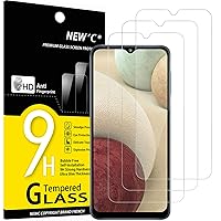 NEW'C [3 Pack Designed for Samsung Galaxy A12, Galaxy A02s Screen Protector Tempered Glass, Case Friendly Anti Scratch Bubble Free Ultra Resistant