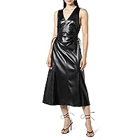 The Drop Women's Sabi Vegan Leather Cutout Midi Dress