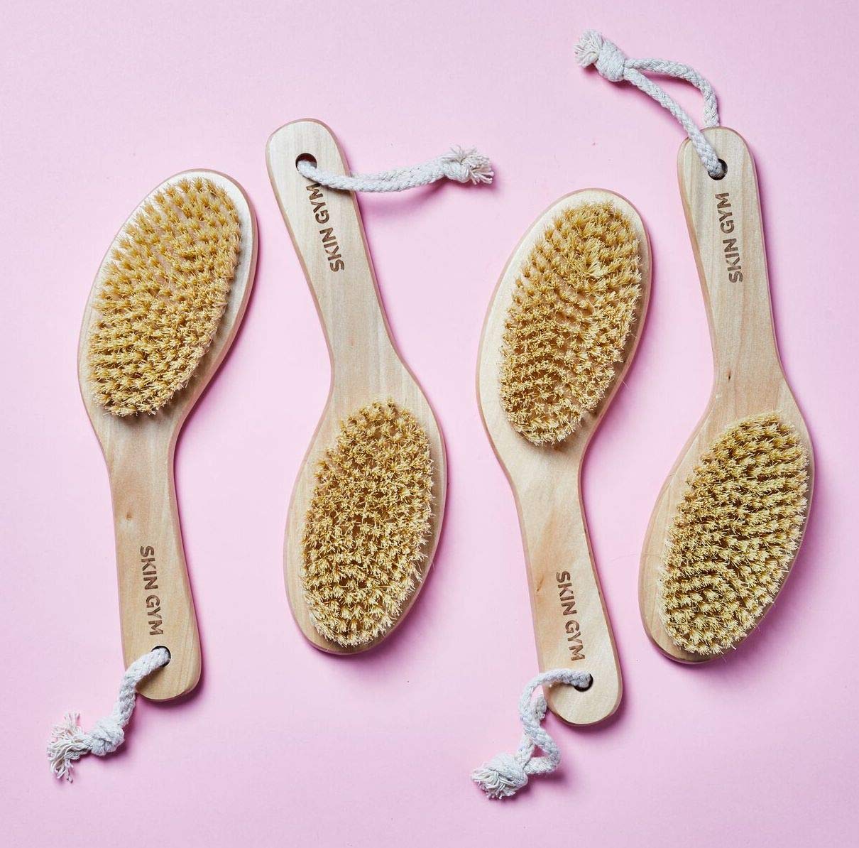 Skin Gym Dry Body Brush Exfoliating Bath Scrubber with Soft and Stiff Bristles For Cellulite Treatment, Lymphatic Drainage and Blood Circulation Improvement