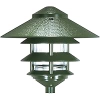 76/636 One 2 Louver Hood Outdoor Pagoda Landscape Pathway Light, 3 Tier-Large, Green