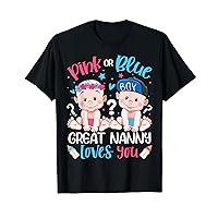 Pink Or Blue Great Nanny Loves You Funny Gender Reveal T-Shirt