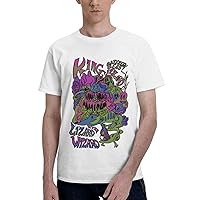 Rock Band T Shirts King Gizzard and Lizard Wizard Mens Summer Cotton Tee Crew Neck Short Sleeve Tees White