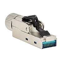 Tripp Lite Cat6a RJ45 STP Field-Termination Plug, Class EA, 568A/568B, 110 IDC to RJ45 Male, Terminates Without Special Tools, PoE++ Compatible, TAA Compliant, (N232-SHC6A-1)